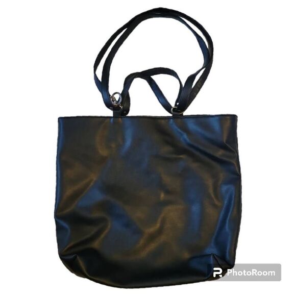 Rampage Faux Leather Black Quilted Tote - Picture 2 of 12